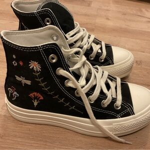 Cute embroidered converse high tops